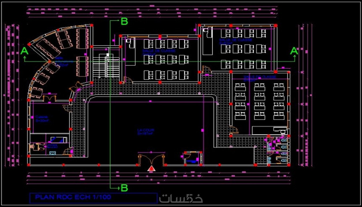 رسم مخططات اوتوكاد (200م2 ) autocad خمسات