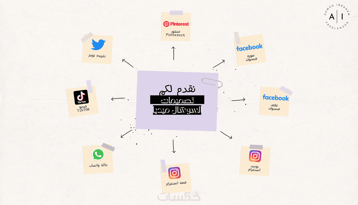 3 تصاميم صور و قصص SocialMedia(فيسبوك,انستغرام,واتساب,تويتر) - خمسات