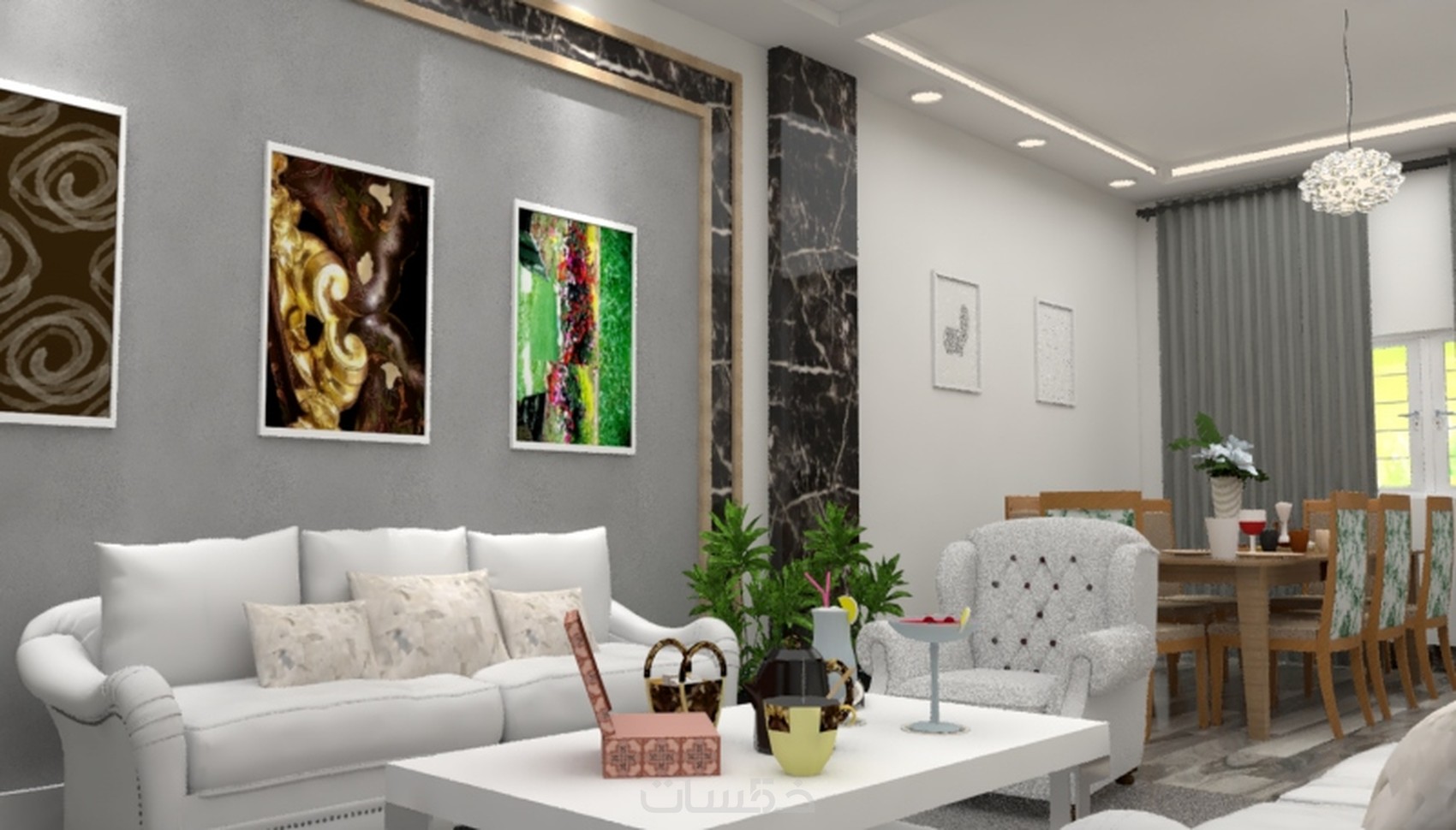 تصميم معماري بالاوتوكاد و 3d max خمسات