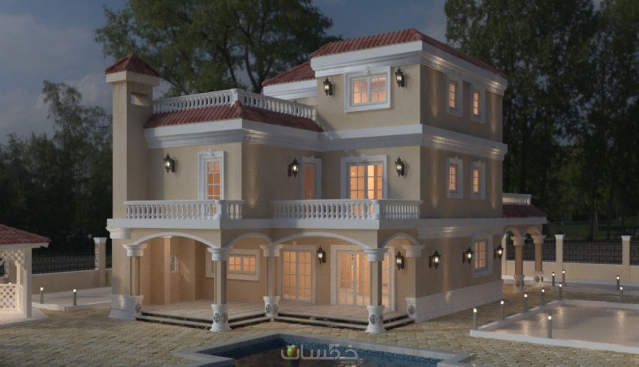 تصميم منزل لمشهد خارجي 3d خمسات